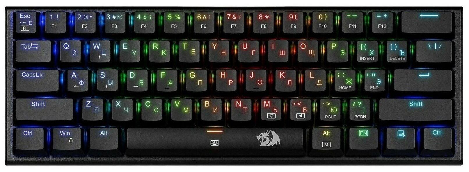 Механическая клавиатура для компьютера игровая Redragon Anivia RGB (60%)