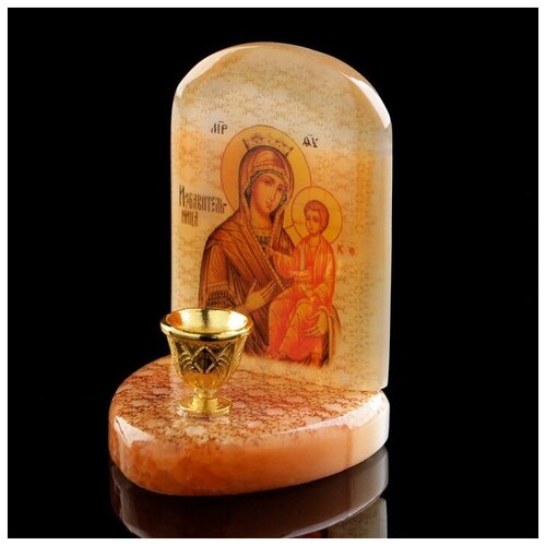 икона божией матери избавительница рамка 8 9 5 см Икона «Божией Матери Избавительница», с подсвечником, селенит