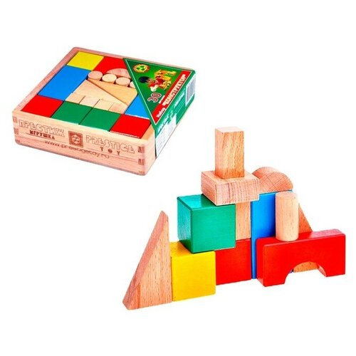 фото Престиж игрушка набор «конструктор», 30 деталей, цветной, в деревянной коробке престиж-игрушка