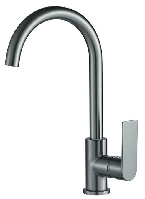 Смеситель для кухни (мойки) HAIBA HB70505-3, латунный с высоким поворотным изливом, пепельный