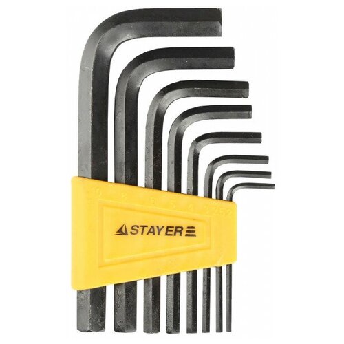 набор имбусовых ключей stayer 27405 h8 8 предм черный Набор Stayer STANDARD, 2 - 10 мм, 8 шт, 27405-H8
