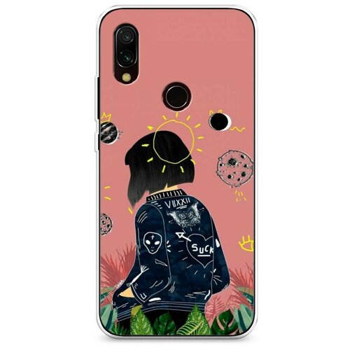 фото Силиконовый чехол "голубые мазки краски" на xiaomi redmi 7 / сяоми редми 7 case place