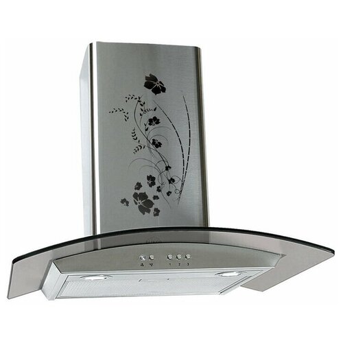 Каминная вытяжка Elikor Аметист 60Н-430-К3Д нержавейка флористикатонировка 769400₽