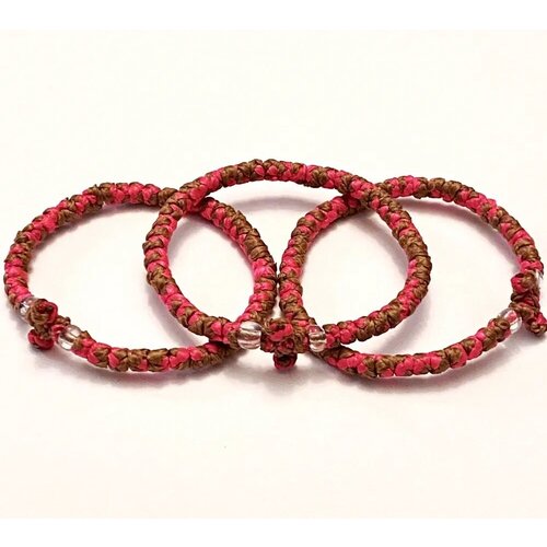 Классический Комбоскини разноцветный кофе с молоком/ фуксия с прозрачными бусами (маленький размер)