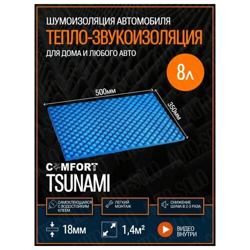 Звукоизоляция Comfortmat Tsunami (50x35см) - 4 листа / Теплоизоляция и шумоизоляция для автомобиля, квартиры, дома, дачи