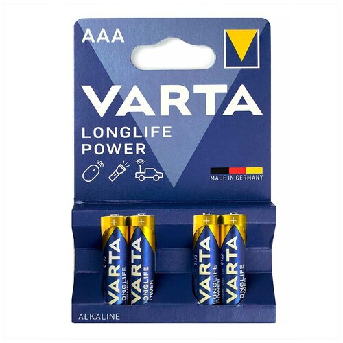 Батарейка алкалиновая VARTA Longlife Power 4903 LR03 BL-4 (4шт)
