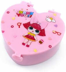 Шкатулка детская розовая в форме сердца, 1 шт