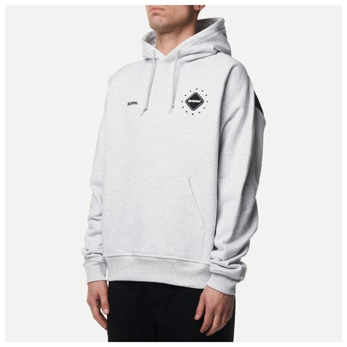 фото Мужская толстовка f.c. real bristol big logo team hoodie серый, размер m f.c.real bristol