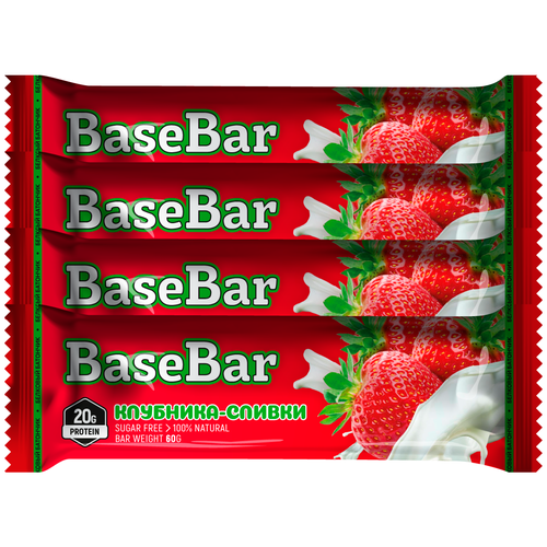 фото Батончик протеиновый base bar "berry cream", 20 белка, 60гр, 4 шт