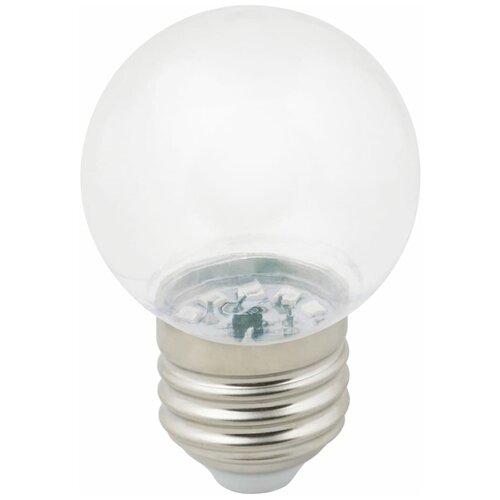 фото Лампа светодиодная volpe e27 220 в 1 вт шар прозрачный 80 лм тёплый белый свет