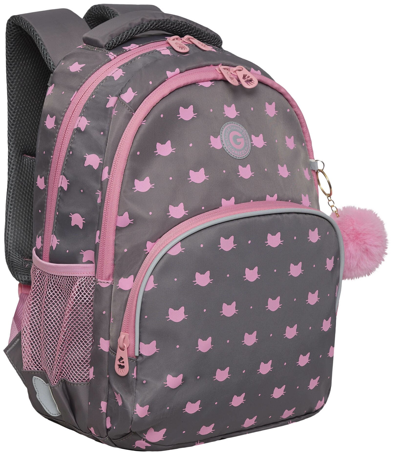 Рюкзак школьный GRIZZLY с карманом для ноутбука 13", анатомической спинкой, для девочки RG-360-5/2