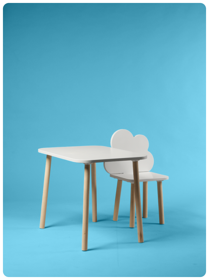 Детский комплект мебели из стола и стула облака - фотография № 5