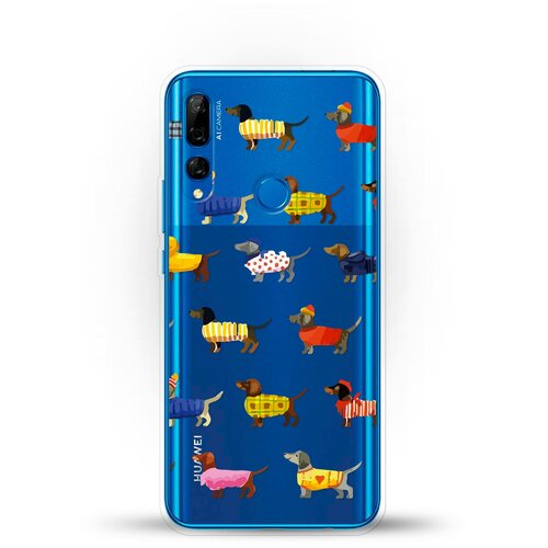 фото Силиконовый чехол модные таксы на huawei y9 prime (2019) andy & paul