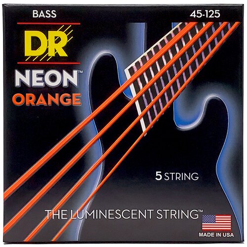 фото Dr strings nob5-45 - hi-def neon струны для 5-струнной бас-гитары