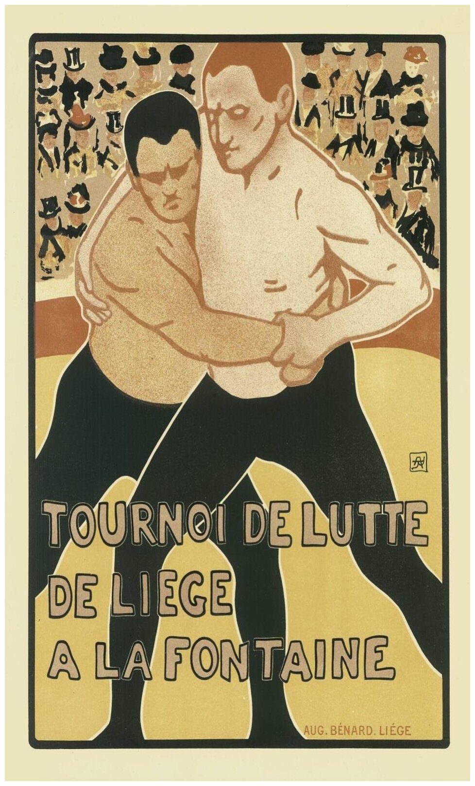 Постер / Плакат / Картина Афиша - Турнир de Lutte 40х50 см в подарочном тубусе