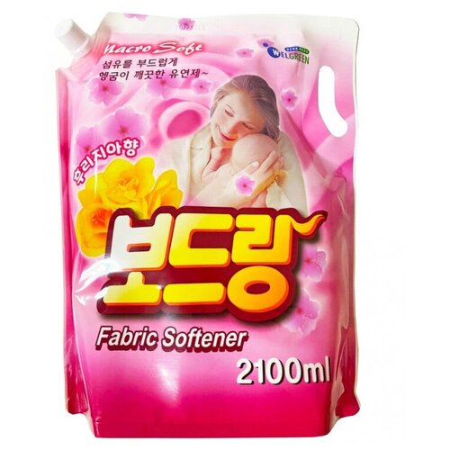 Кондиционер для белья WELGREEN Soft Розовая Фрезия, концентрированный, 2.1 л