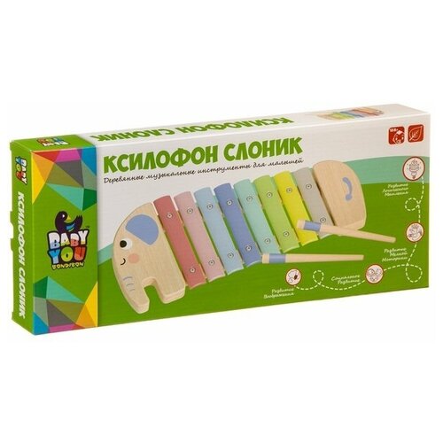 Игр. муз. деревянная Bondibon ксилофон слоник, BOX