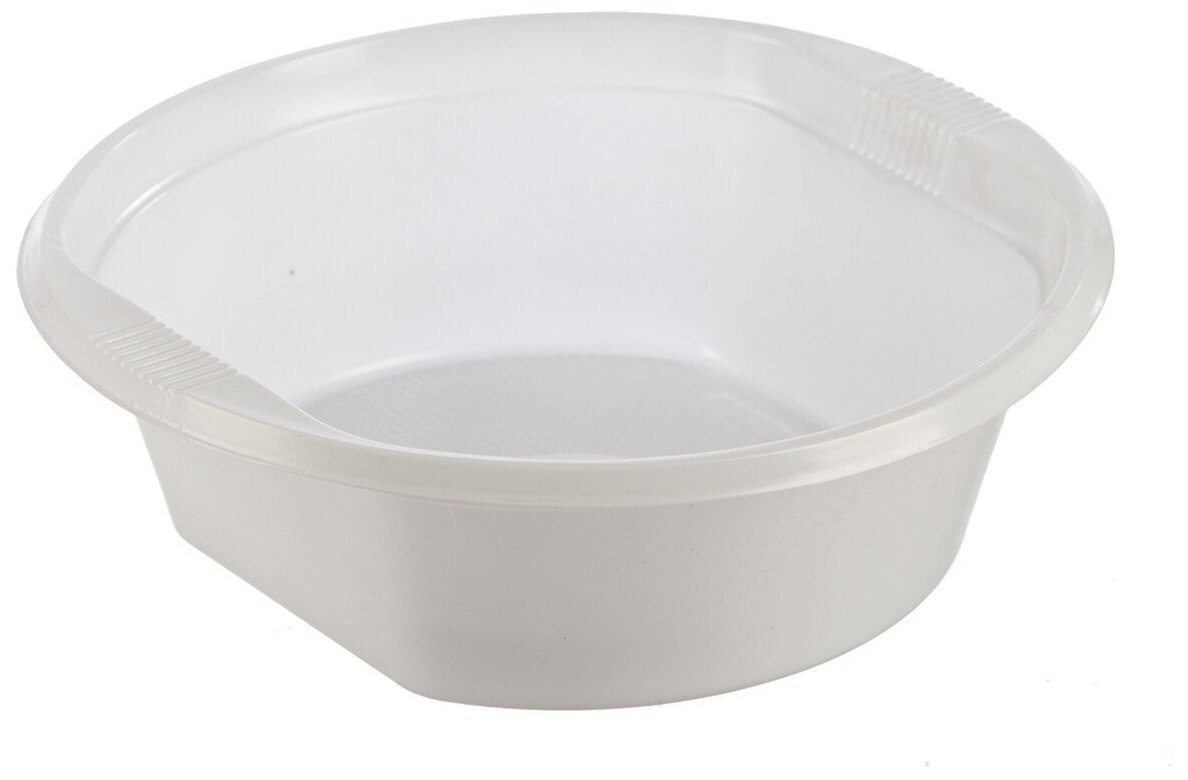 Тарелки, миски суповые, одноразовые Глубокие пластиковые белые (одноразовая посуда)Объем 500 мл, набор / комплект - 50 штук / шт диаметр - 160 мм - фотография № 1