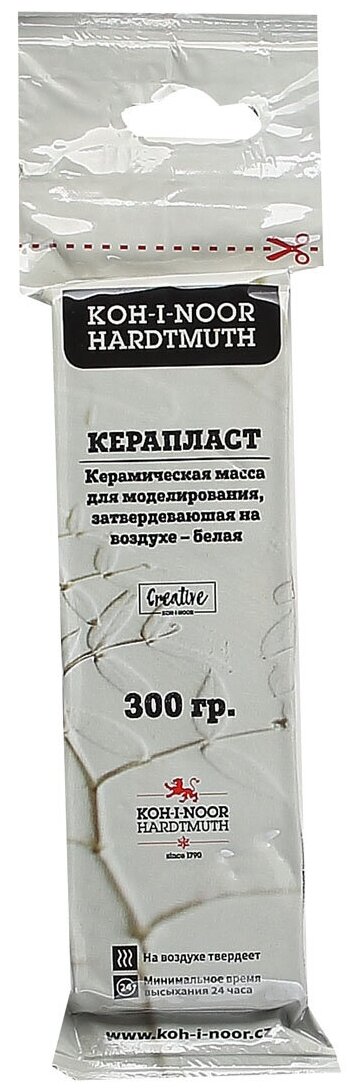 Пластилин Koh-i-Noor Keraplast, 300 г, белый (131708) - фото №2