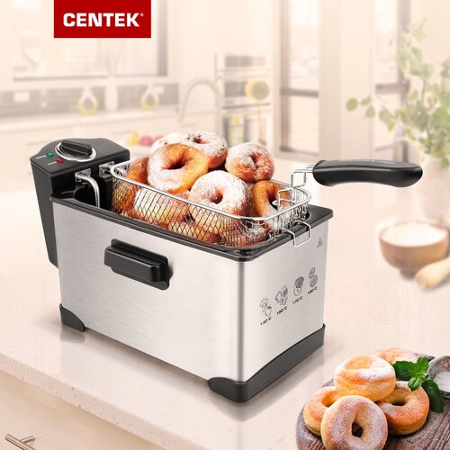 Фритюрница CENTEK, 1800 Вт, 3.5 л, эмалированное покрытие чаши фритюрница centek ct 1430