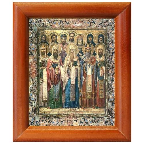 Собор Ростовских святых, икона в рамке 8*9,5 см собор ростовских святых икона в широкой рамке 14 5 16 5 см