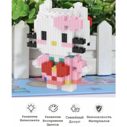 Конструктор 3d пластик Hello Kitty 490 деталей / Объемный конструктор для детей / Развивающая игрушка головоломка