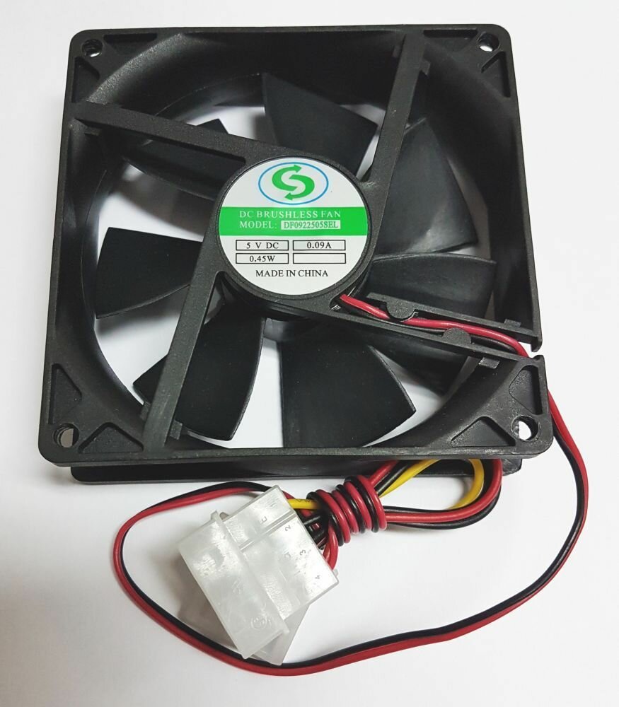 Вентилятор для корпуса DC Brushless Fan (92x92x25,2-контактный (Molex адаптер с интегрированным расширением),