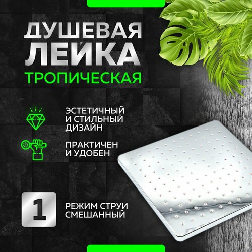 Тропический душ / Лейка для тропического душа SH-112-2 Thermofix Premium , 1 режим, хром)