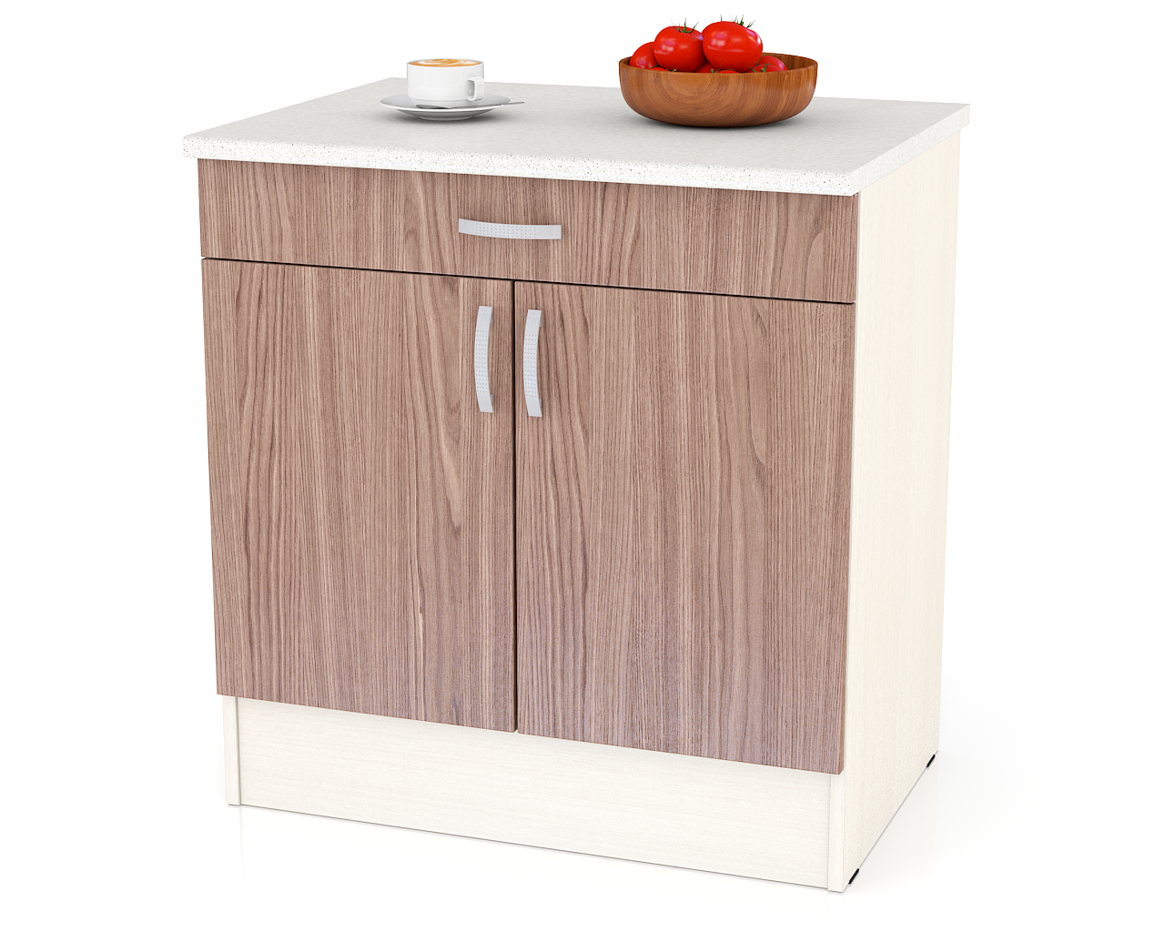 Кухонный стол МД-ШН1Я800 Стол с 1 ящиком 80 см, цвет дуб/ясень шимо тёмный, ШхГхВ 80х60х85 см.