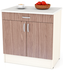 Кухонный стол МД-ШН1Я800 Стол с 1 ящиком 80 см., цвет дуб/ясень шимо тёмный, ШхГхВ 80х60х85 см.