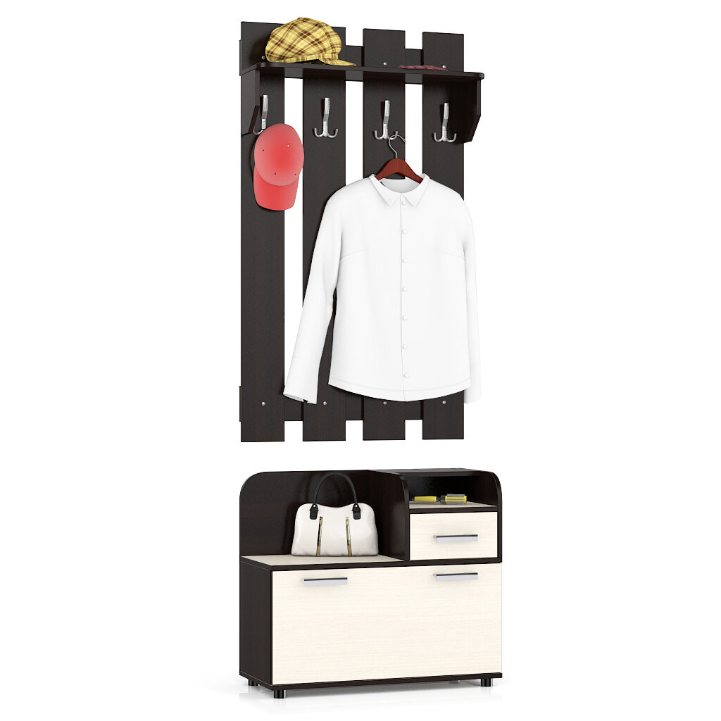 Укажите размеры — Прихожая П5 Тумба с вешалкой 800, цвет венге/дуб ...