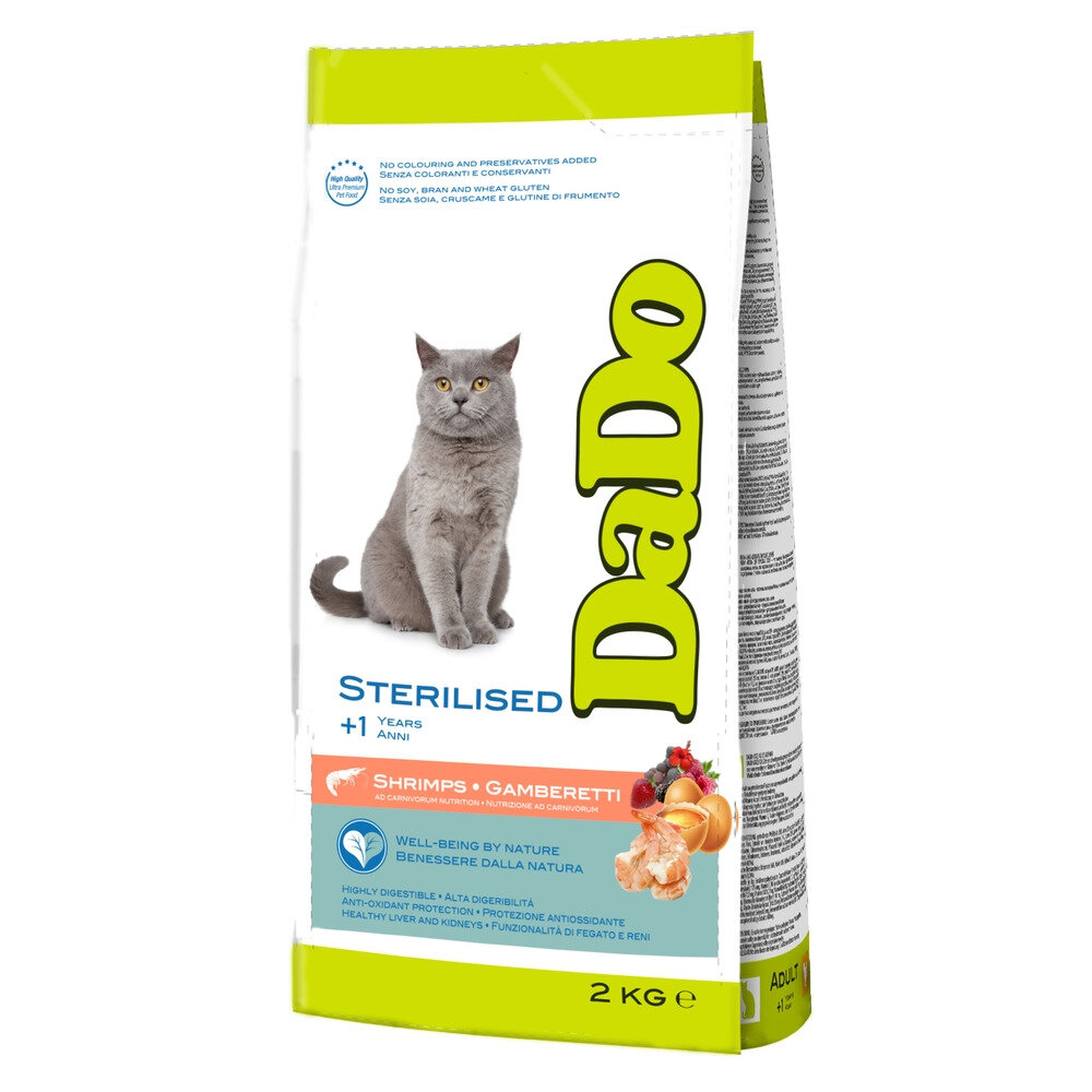 Dado Cat Sterilised Shrimps корм для стерилизованных кошек, с креветками - 2 кг - фотография № 2