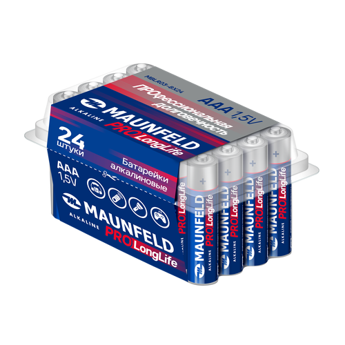 Батарейки MAUNFELD PRO Long Life Alkaline ААА(LR03) MBLR03-BX24, бокс 24 шт.