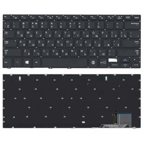 Клавиатура для ноутбука Samsung NP730U3E NP740U3E черная с подсветкой разъем питания для samsung ultrabook np540 np540u4e np530 np530u4e np730u3e np740u3e ba92 12522b ba41 02234a