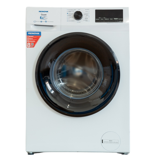 Стиральная машина фронтальная RENOVA WAF-8014ISM31 белыйчерный пар inverter 36138₽