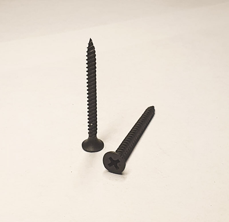 фото Саморез Gsmetiz черный 3,5х45 усиленный фосфатированный по металлу, дереву - коробка 1 кг