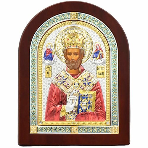 Николай Чудотворец. Серебряная икона. Италия. икона с окладом святой николай чудотворец кд 13 301 113 405765