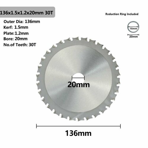 Пильный диск по дереву и металлу 136х30Tх20мм xcan 1 шт диаметр 160 210 мм многоцелевая циркулярная пила tct режущий диск карбидный наконечник лезвие для пилы по дереву