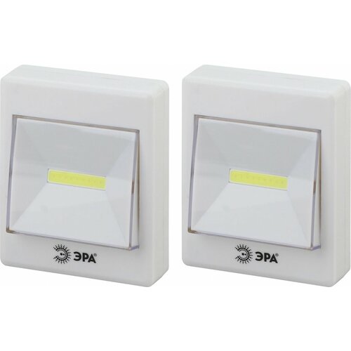 фото Фонарь эра пушлайт кликер 1 светодиод 3.5w 250лм белый (комплект из 2 шт.)