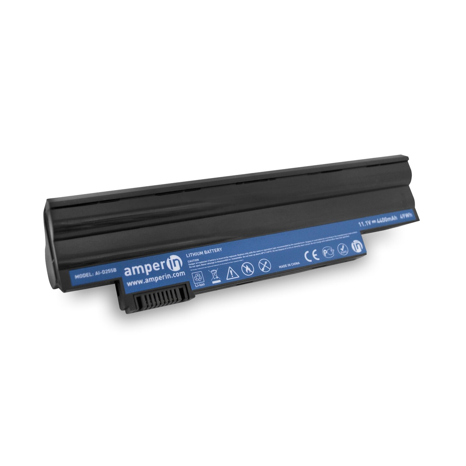 Аккумулятор Amperin для ноутбука Acer Aspire One D255 11.1V 4400mAh (49Wh) Black AI-D255B