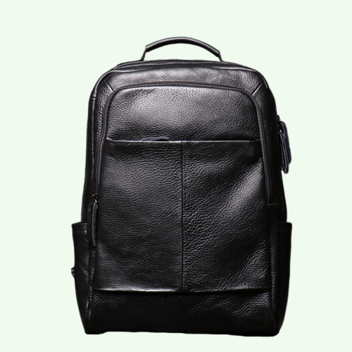 фото Рюкзак nip, натуральная кожа, отделение для ноутбука, вмещает а4, внутренний карман, черный