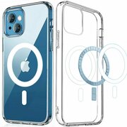 Силиконовый прозрачный чехол с MagSafe для Iphone 15 / Айфон 15