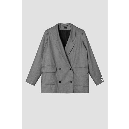 Пиджак DNK, размер OverSize, черный, белый