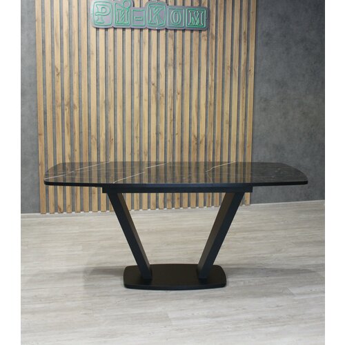 Стол раздвижной кухонный Вегас 130*80*75 пластик/ЛДСП, цвет Мрамор неро