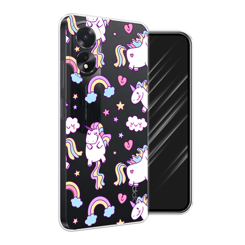 Силиконовый чехол на Oppo A38/A18 / Оппо A38/A18 Sweet unicorns dreams, прозрачный силиконовый чехол на oppo a38 a18 оппо a38 a18 акварельные бабочки прозрачный