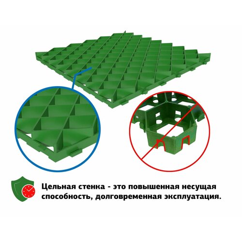 Газонная решётка 60х60 см С250 пластик цвет зелёный решётка газонная erfolg gp 40x60x4 см цвет зелёный