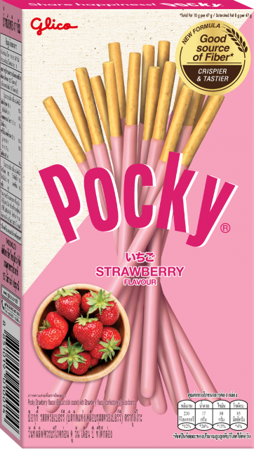 Шоколадные палочки Pocky Strawberry, со вкусом клубники, 45 гр