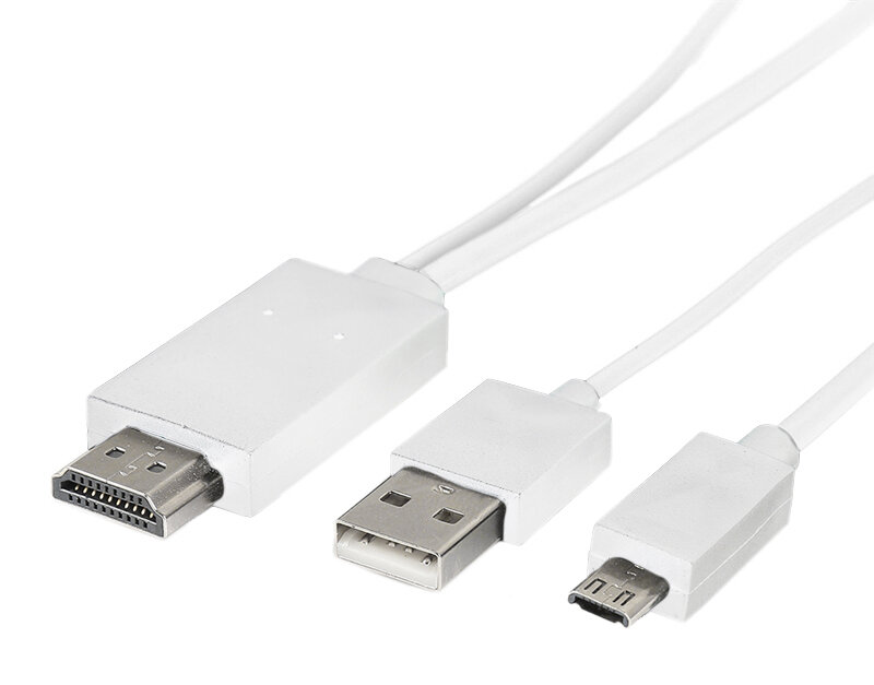 Кабель переходник-адаптер MHL - HDMI - Micro USB для подключения смартфона к монитору или телевизору