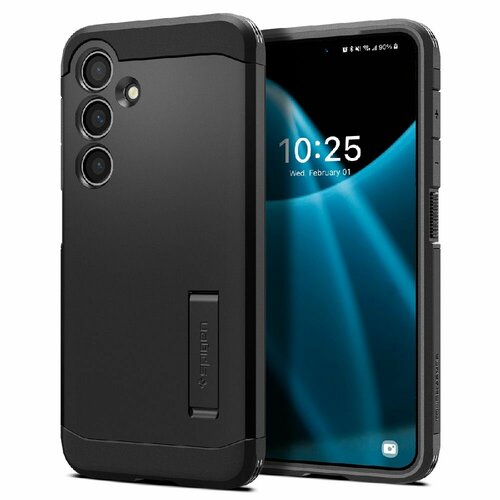 Чехол Spigen на Samsung Galaxy S24 (ACS07355) Tough Armor / Спиген чехол для Галакси С24 с подставкой, противоударный, с защитой камеры, черный black, черный
