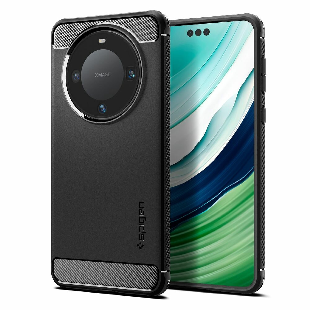 Чехол Spigen на Huawei Mate 60 Pro (ACS07219) Rugged Armor / Спиген Чехол для Хуавей Мате 60 Про Противоударный, Черный